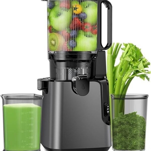 Celebrate with Us Anniversary Limited-Time & Limited-Quantity Deal AED 99د.إ：Juicer Machines with 5.8" Large Feed Chute, Cold Press Juicer For Whole Vegetables and Fruits, 400W Professional Slow Masticating juicer Easy to Clean for Batch Juicing (Titanium Gray)